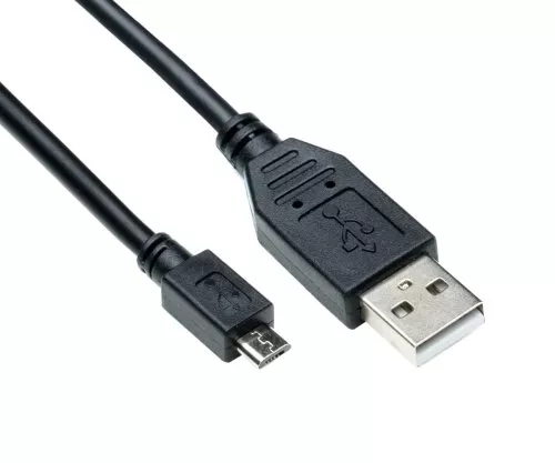Micro USB-kabel, A-plugg til micro B-plugg, svart, 0,50 m, DINIC polybag